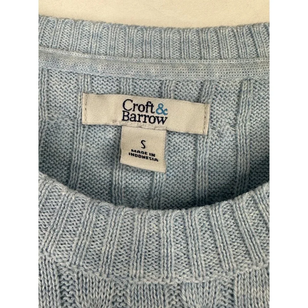 NWOT Croft & Barrow Crewneck Sweater sz‎ Small Blue - Picture 2 of 6